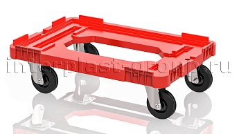 Тележка пластиковая с отверстием без тормозов усиленная красная в Артеме Тележка пластиковая с отверстием без тормозов усиленная красная в Артеме