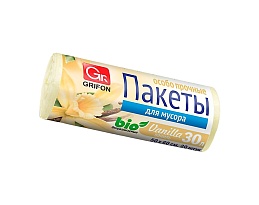 Мешки для мусора 30 л, ароматизированные, Ваниль, бежевые, в рулоне 20 шт., ПНД, 9 мкм, 560х530 мм, GRIFON Aroma, 101-020 V в Артеме