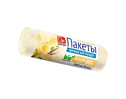 Мешки для мусора 60 л, ароматизированные, Ваниль, бежевые, в рулоне 20 шт., ПНД, 9 мкм, 650х550 мм, GRIFON Aroma, 101-023 V в Артеме