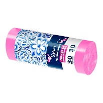 Мешки для мусора 30 л, розовые, в рулоне 30 шт., ПНД, 8 мкм, 560х480 мм, Узоры Чистоты, МУ3605 (ММЭ-30роз) в Артеме
