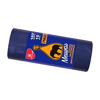 Мешки для мусора 160 л, синие, рулон 10 шт., ПВД, 35 мкм, 1100х900 мм, Уфа Пак, МВ1755 (МВ 160-10ср) в Артеме