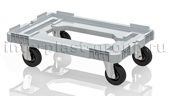 Тележка пластиковая с отверстием без тормозов серая в Артеме Тележка пластиковая с отверстием без тормозов серая в Артеме