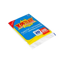 Мешки для мусора 20 л, с ручками, черные, в пачке 20 шт., ПНД, 10 мкм, 550х440 мм, Крепак, 4607075710085 в Артеме
