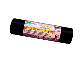 Мешки для мусора 180 л, ароматизированные, черные, в рулоне 10 шт., ПВД, 50 мкм, 1100х930 мм, EXTRA black, 18008301 в Артеме