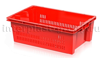 Ящик универсальный для овощей, фруктов и хлеба перфорированный красный в Артеме