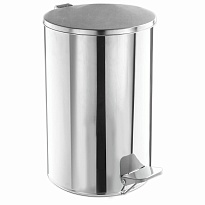 Ведро для мусора с педалью, усиленное, Титан, 20 л, кольцо под мешок, нержавеющая сталь, хром в Артеме