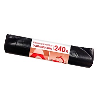 Мешки для мусора 240 л, черные, в рулоне 10 шт., ПВД 100 мкм, 1350х900 мм, Концепция Быта, 603887 в Артеме