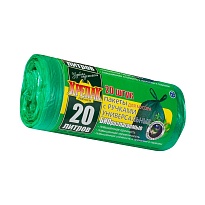 Мешки для мусора 20 л, биоразлагаемые, с ручками, черные, в рулоне 30 шт., ПНД, 10 мкм, 550х440 мм, Крепак, 4607075710047 в Артеме