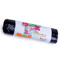 Мешки для мусора 60 л, черные, в рулоне 20 шт., ПНД, 7 мкм, 700х600 мм, Концепция Быта ЭкоДом, 601349 в Артеме