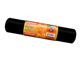 Мешки для мусора 180 л, ароматизированные, черные, в рулоне 10 шт., ПВД, 80 мкм, 1100х930 мм, EXPORT, exp18010142 в Артеме