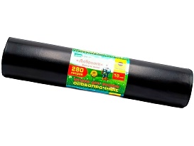Мешки для мусора 280 л, ароматизированные, черные, в рулоне 10 шт., ПВД 110 мкм, 1400х930 мм, Добрыня, Dob28010black в Артеме