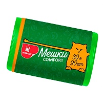 Мешки для мусора 30 л, зеленые, в рулоне 90 шт., ПНД, 6 мкм, 560х480 мм, Comfort, М4268 в Артеме