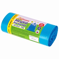 Мешки для мусора 35 л, синие, в рулоне 30 шт., ПНД, 10 мкм, 600х500 мм, Любаша, 608091 в Артеме