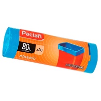 Мешки для мусора 80 л, синие, в рулоне 20 шт., ПНД, 12 мкм, 900х700 мм, PACLAN Classic, 606335 в Артеме