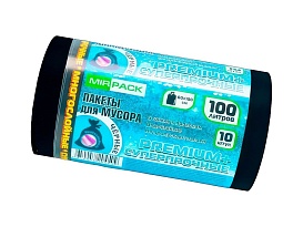 Мешки для мусора 100 л, черные, в рулоне 10 шт., ПВД, 70 мкм, 1000х600 мм, PREMIUM+, 1001076 в Артеме