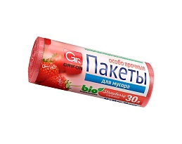 Мешки для мусора 30 л, ароматизированные, Клубника, красные, в рулоне 20 шт., ПНД, 9 мкм, 560х530 мм, GRIFON Aroma, 101-020 K в Артеме
