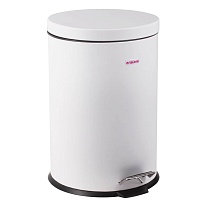 Ведро-контейнер для мусора (урна) с педалью LAIMA Classic, 12 л, белое, глянцевое, металл, со съемным внутренним ведром в Артеме