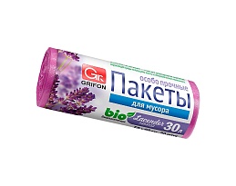 Мешки для мусора 30 л, ароматизированные, Лаванда, сиреневые, в рулоне 20 шт., ПНД, 9 мкм, 560х530 мм, GRIFON Aroma, 101-020 La в Артеме