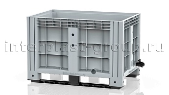 Контейнер iBox сплошной на полозьях с краном серый в Артеме