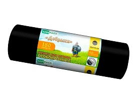 Мешки для мусора 180 л, ароматизированные, черные, в рулоне 10 шт., ПВД, 100 мкм, 1100х930 мм, Добрыня, Dob18010black в Артеме